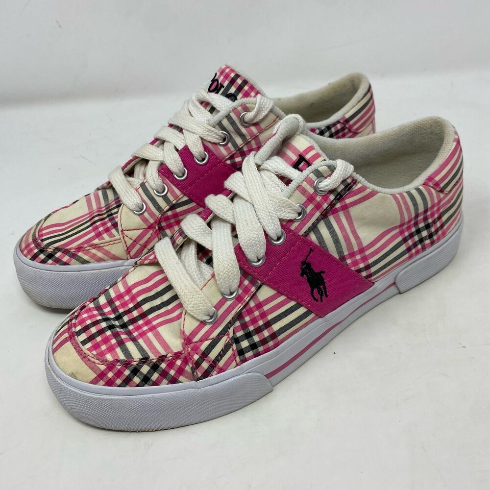 Polo Ralph Lauren Halida Pink Tennis Shoes Womens Size 8